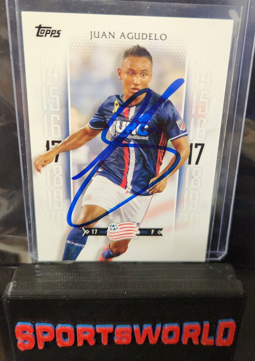 2017 Topps MLS Base  Juan Agudelo Signed In Person #161 New England Revolution