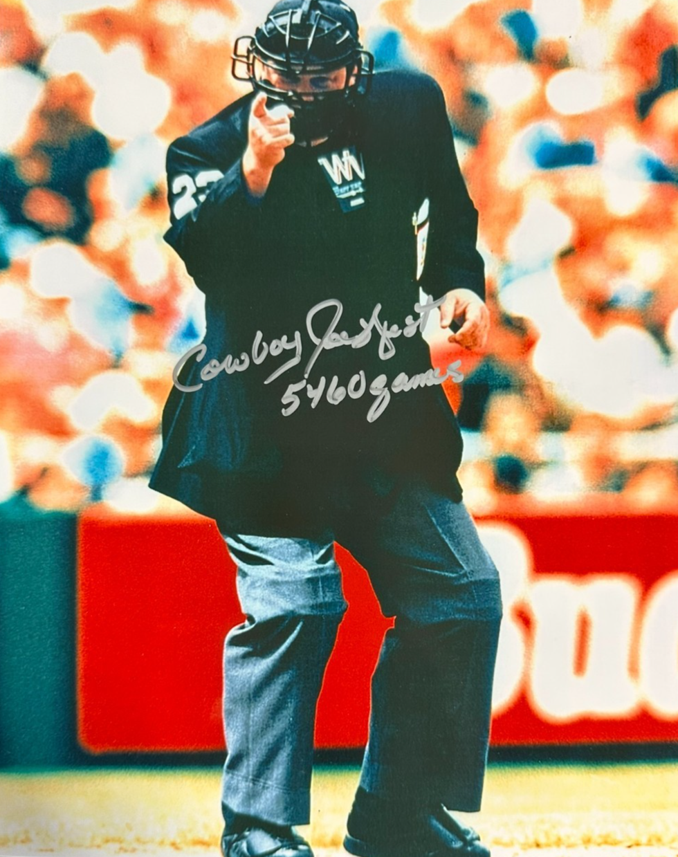 Joe West Autographed 8x10 Photo W/ Cowboy & 5460 Games Inscriptions