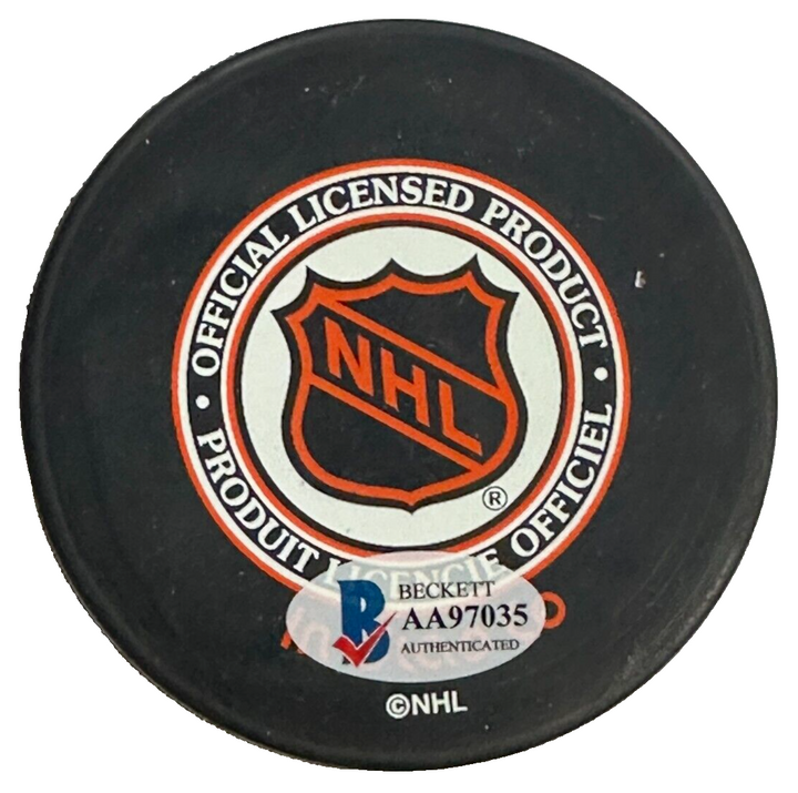 Steve Leach Autographed St. Louis Blues Hockey Puck BAS NHL +