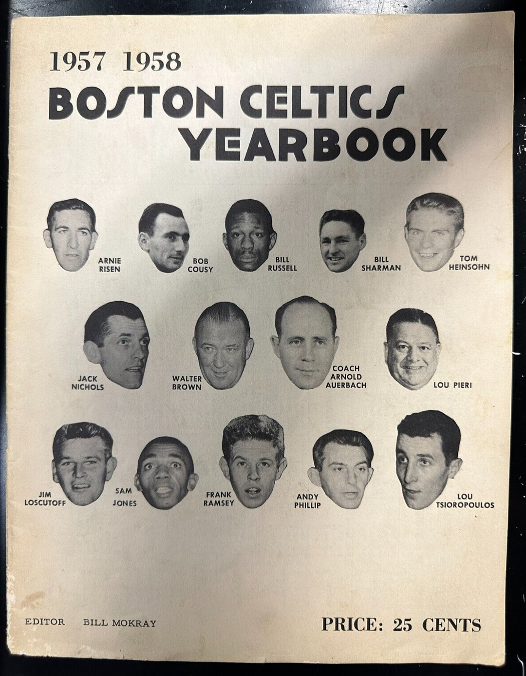 Vintage 1957-58 Boston Celtics Yearbook 1st NBA Championship Russell Cousy