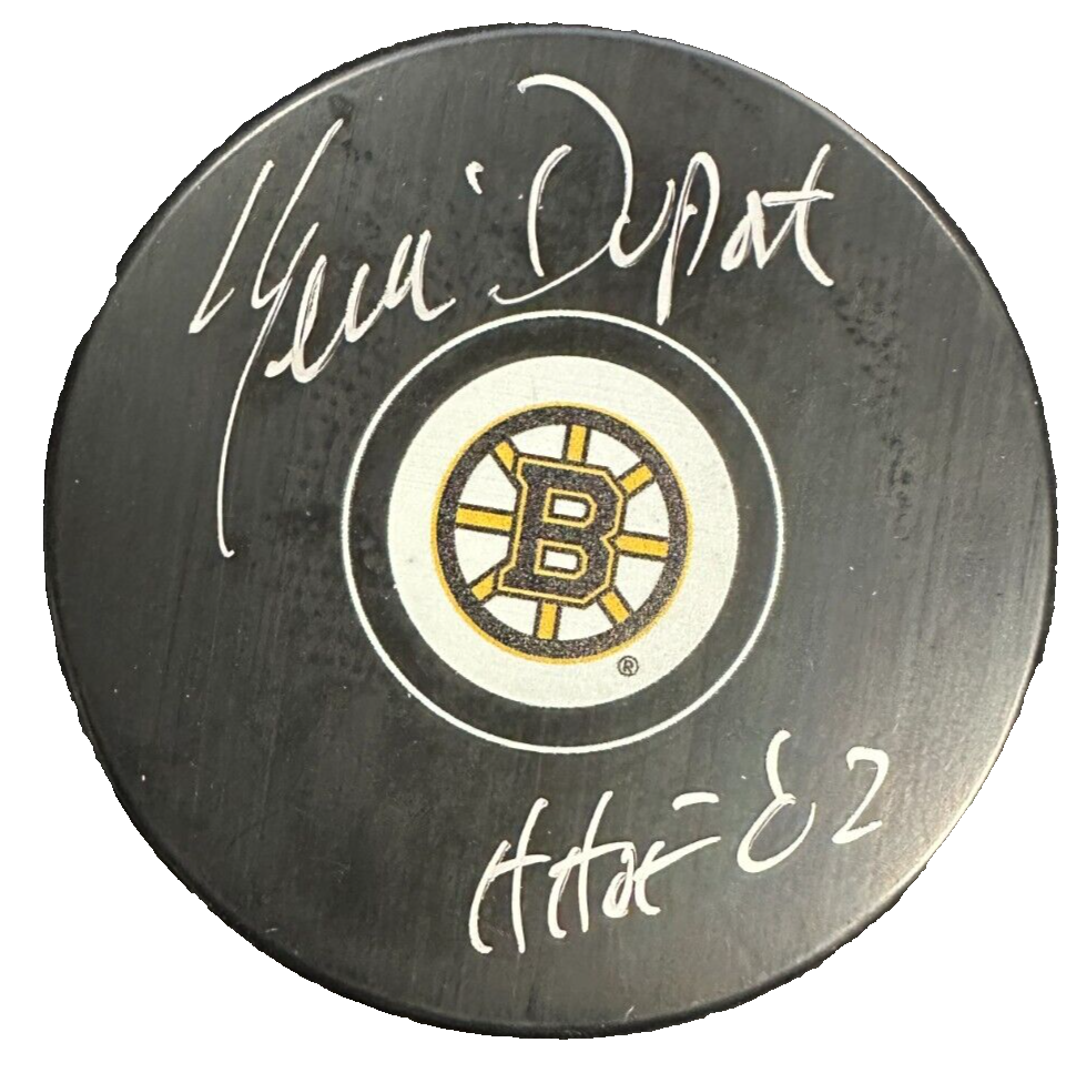 Kevin Dupont Autographed Boston Bruins Hockey Puck W/ HHOF 02 BAS
