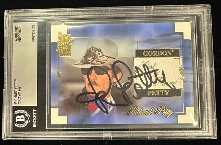 2002 Pro Set VIP Richard Petty Autographed Card #49 BAS Slabbed NASCAR