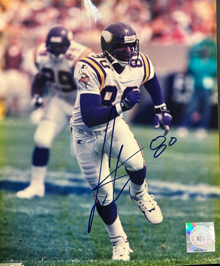 Cris Carter Autographed Minnesota Vikings 8x10 Photo HOF NFL