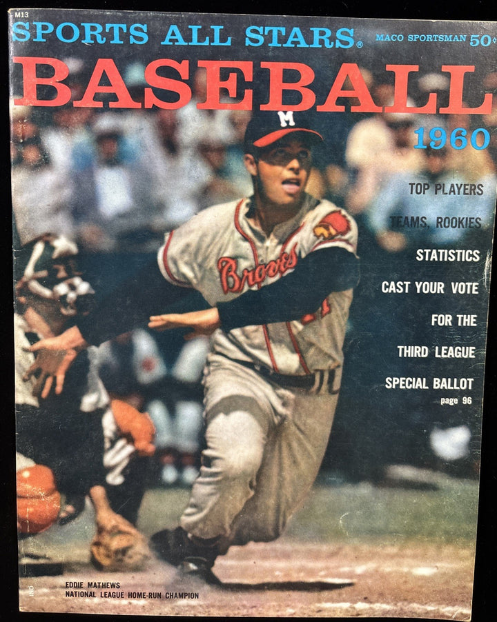 1960 Sports All Stars Baseball Magazine Eddie Mathews Milwaukee Braves