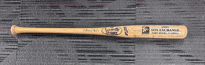 1995 Sox Exchange Fantasy Camp Signed Baseball Bat Johnny Pesky Gary Bell Etc.