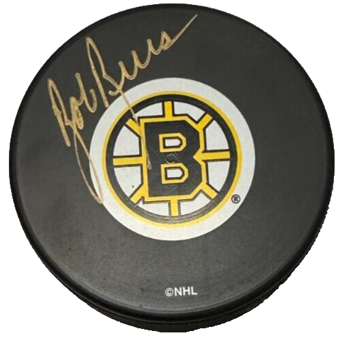 Bob Beers Autographed Boston Bruins Hockey Puck NHL