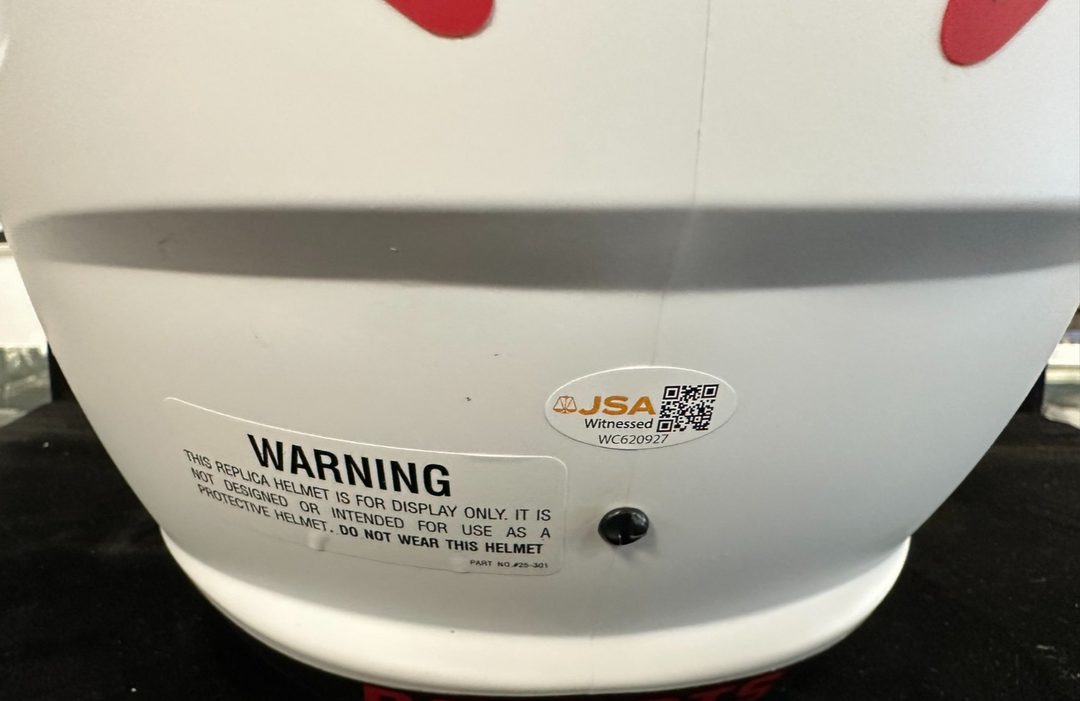 Will Campbell Signed New England Patriots Red Lunar Eclipse Full Size Helmet JSA