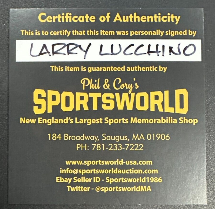 Larry Lucchino Autographed Boston Bruins Hockey Puck NHL
