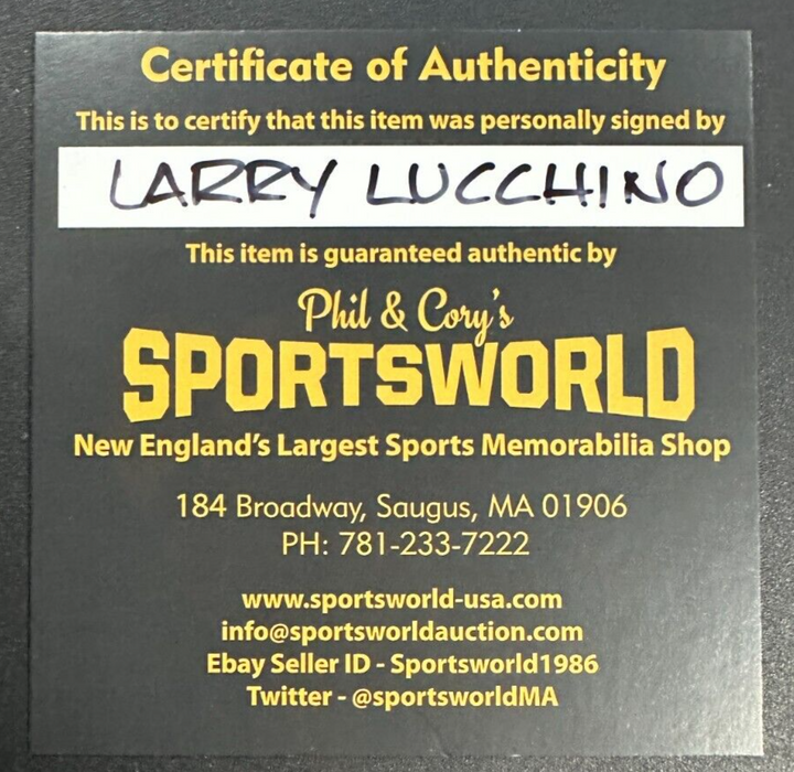 Larry Lucchino Autographed Boston Bruins Hockey Puck NHL