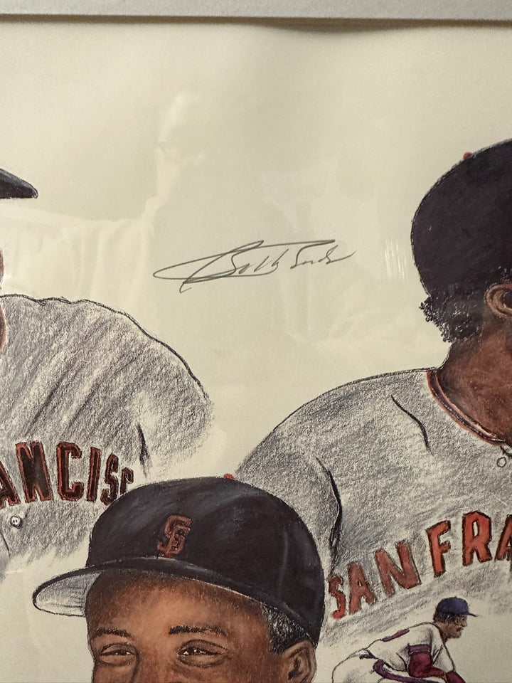 Willie Mays, Bobby & Barry Bonds Signed Pride of San Francisco Print BAS HOF