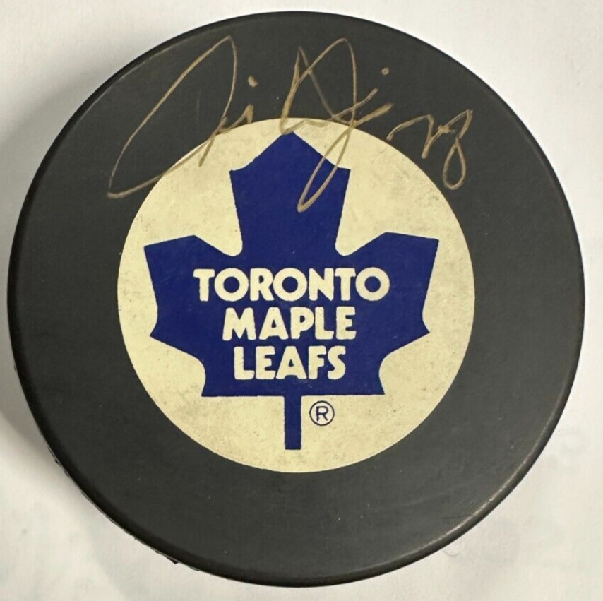 Tie Domi Autographed Toronto Maple Leafs Hockey Puck NHL