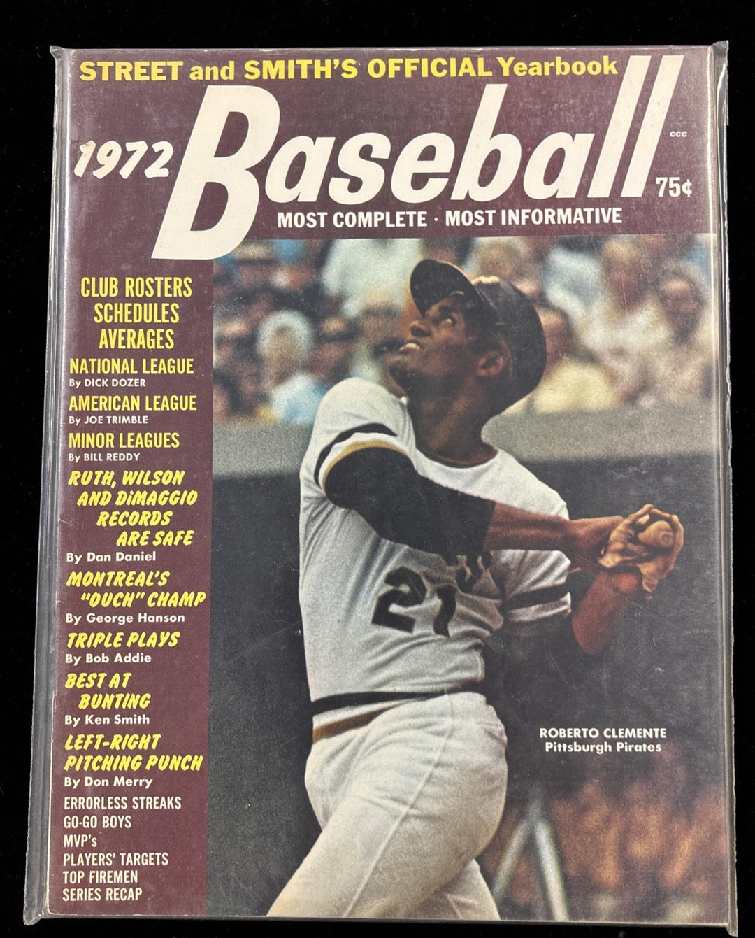 3 Street & Smith Yearbooks 1972 Baseball Roberto Clemente Joe Torre Vida Blue