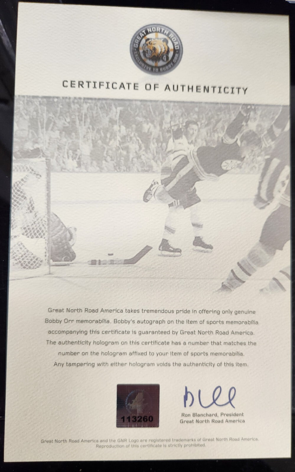 Bobby Orr Autographed 8x10 Photo Boston Bruins HOF GNR COA