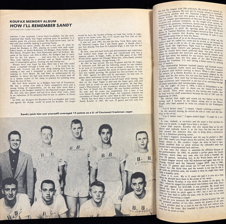 1967 Baseball Yearbook Magazine Sandy Koufax / Frank Robinson Cover
