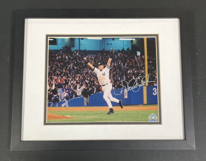 Derek Jeter Autographed 8x10 Photo Framed BAS Yankees HOF