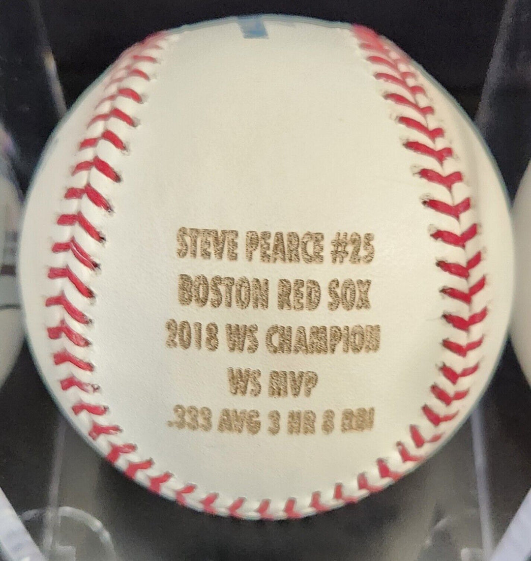 Steve Pearce Signed M.L. Baseball 2018 WS Red Sox Stamped 111/500 Fanatics COA