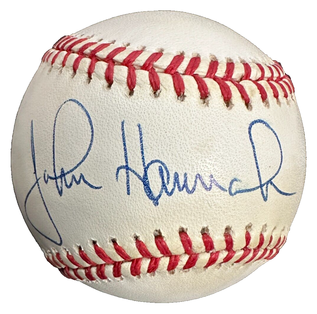John Hannah Signed Official American League Baseball HOF New England Patriots