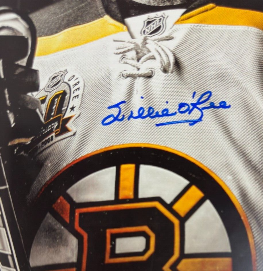 Willie O'Ree Signed Bruins 1/18/2022 Number Retirement Night Line-Up Poster