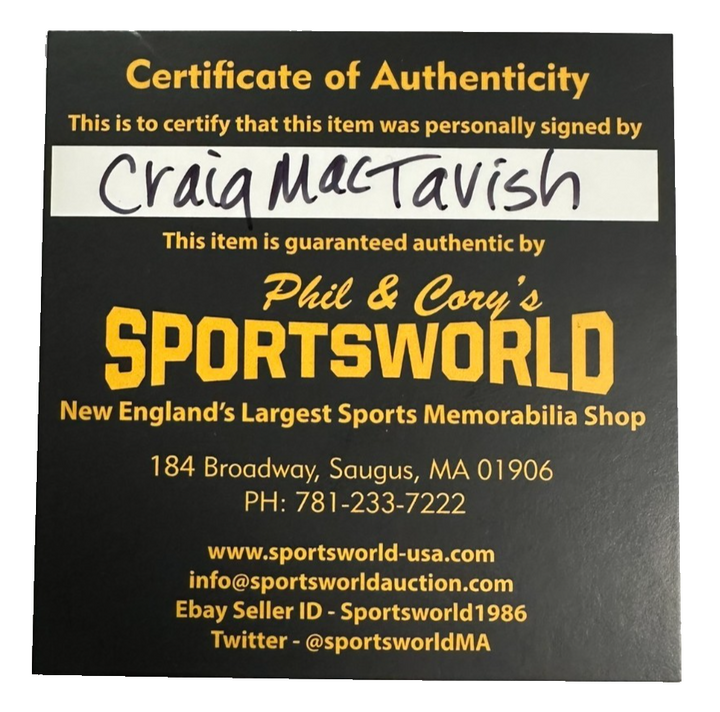 Craig MacTavish Autographed Boston Bruins 100th Centennial Hockey Puck NHL