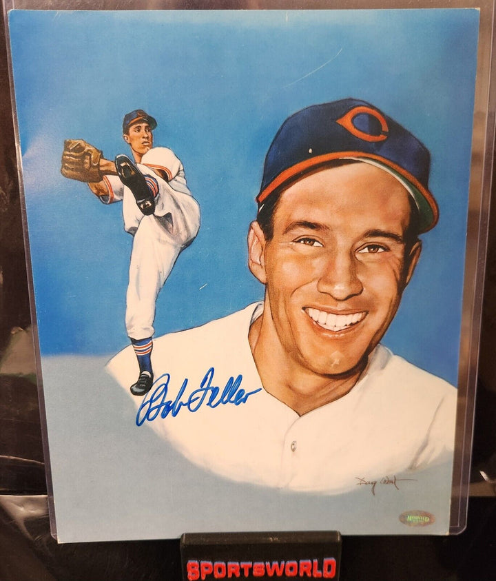 Bob Feller Signed 8x10 Photo Cleveland Indians HOF COA