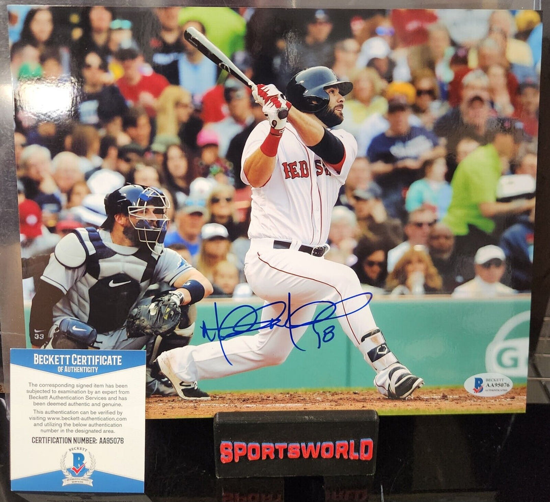 Mitch Moreland Signed 8x10 Photo Boston Red Sox Texas Rangers Beckett COA