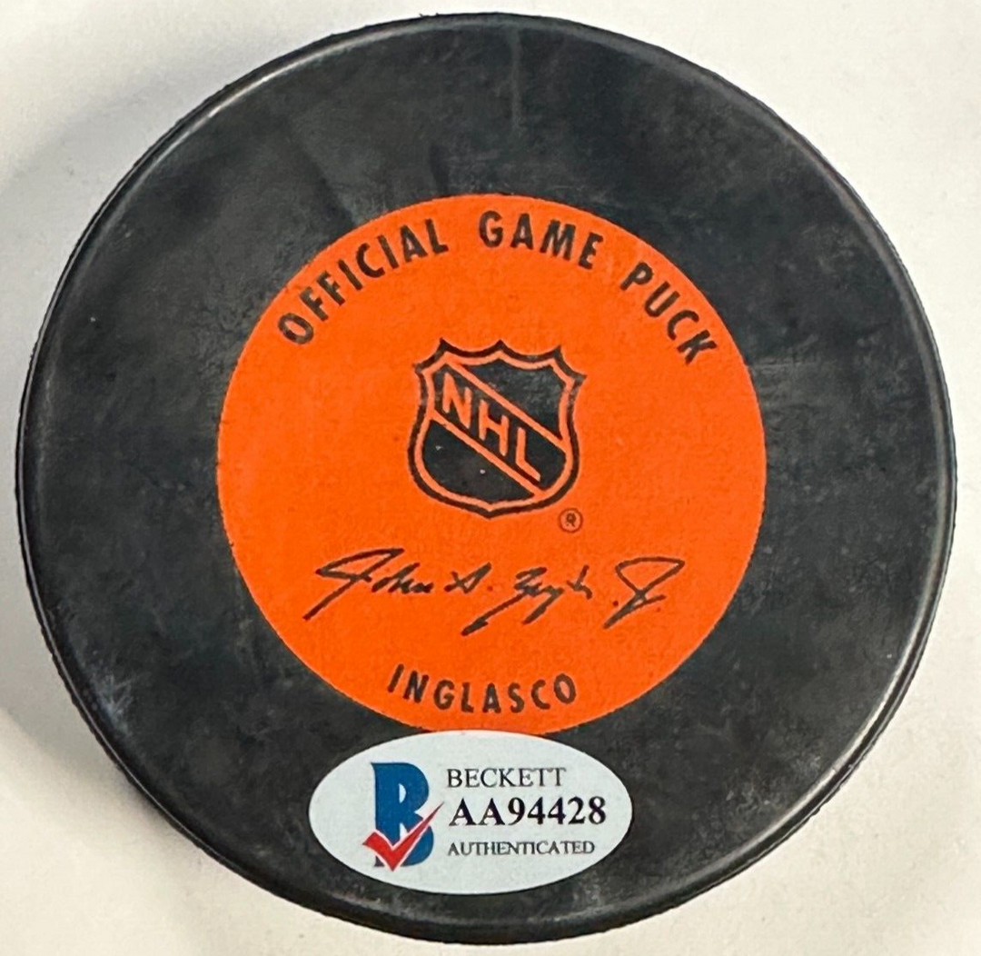 Brad Park Autographed NHL 75th Anniversary Hockey Game Puck HOF BAS
