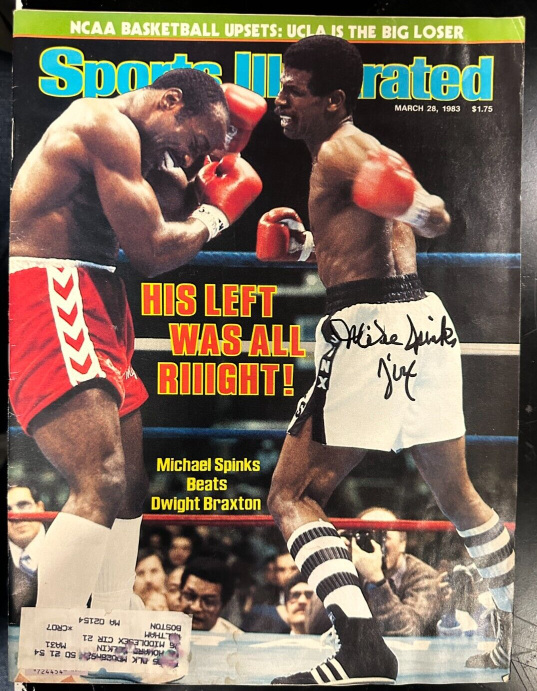 Michael Spinks Autographed 3/28/1983 Issue Sports Illustrated