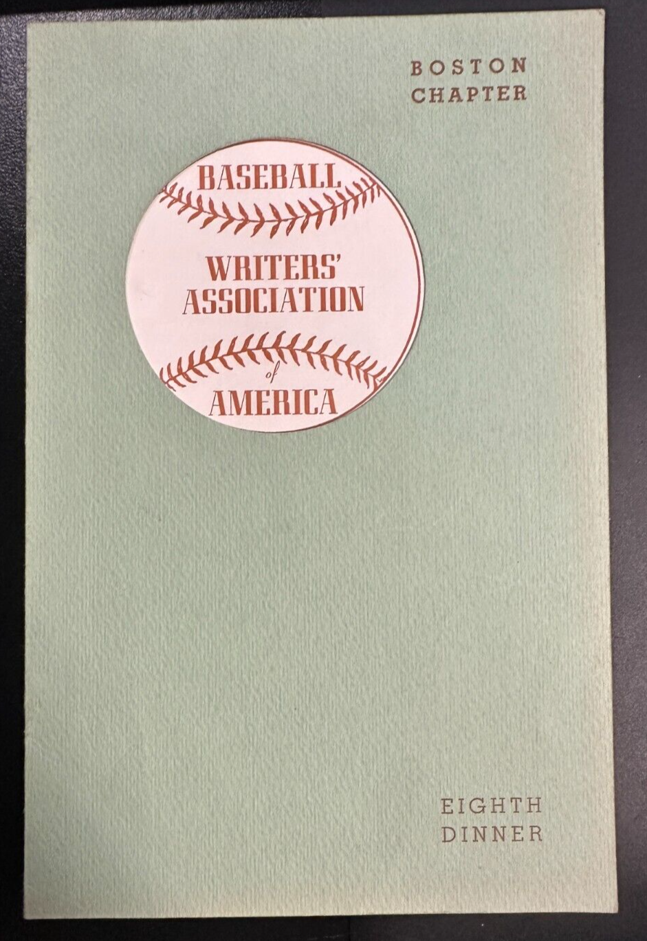Feb 4, 1947 Eighth Annual Baseball Writers Association America Dinner Program