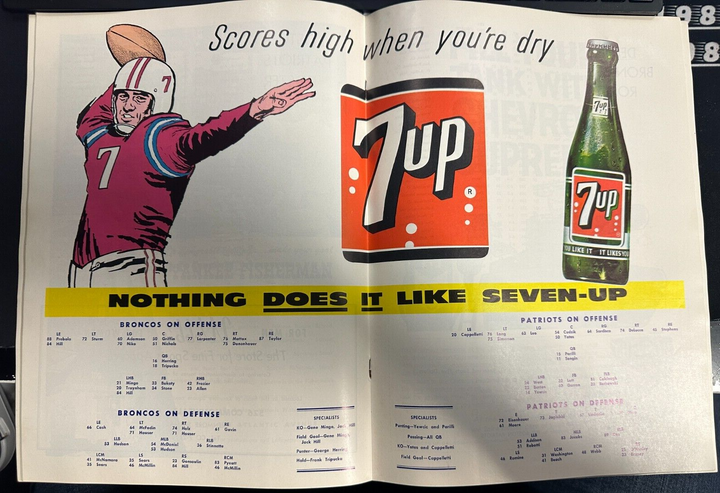 Sept 16, 1961 Boston Patriots & Denver Broncos Program & Ticket Stub AFL