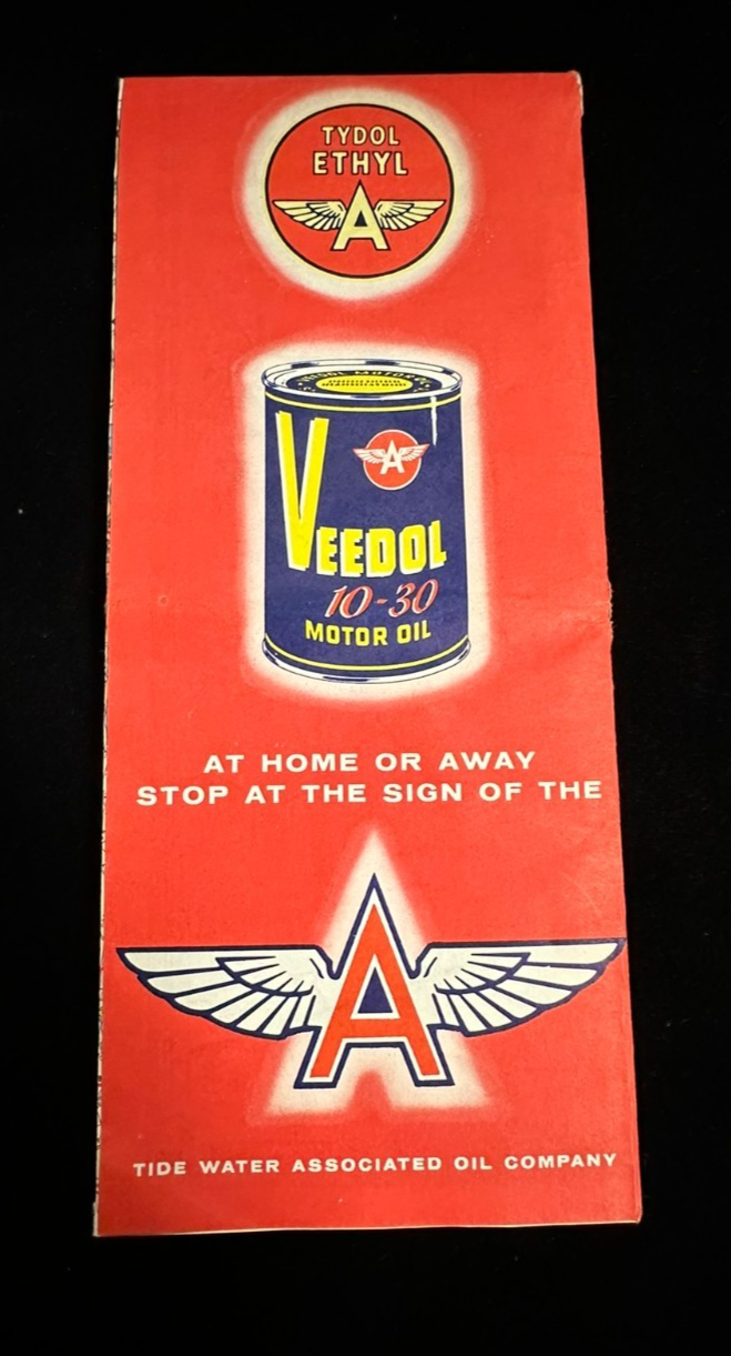 1957 Veedol Flying "A" Road Map of New Hampshire & Vermont & Historical Guide