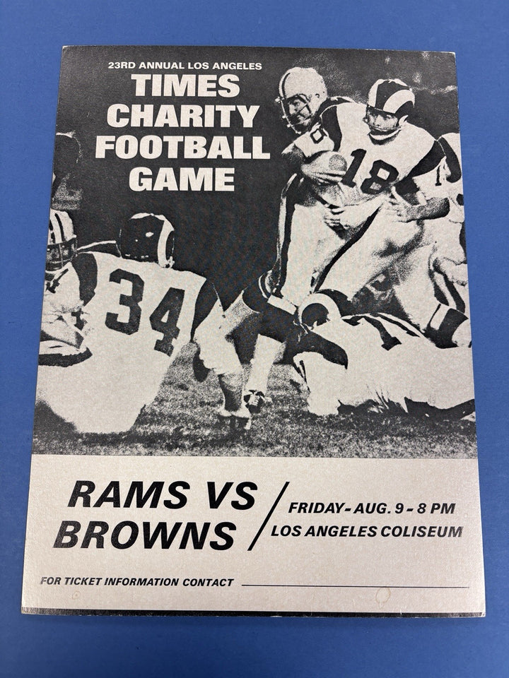 Original Advertisement For LA Times Charity Football Game Rams Vs Browns 8/9/68