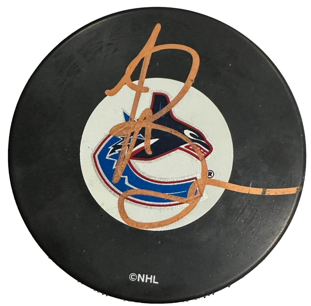 Todd Bertuzzi Autographed Vancouver Canucks Hockey Puck NHL