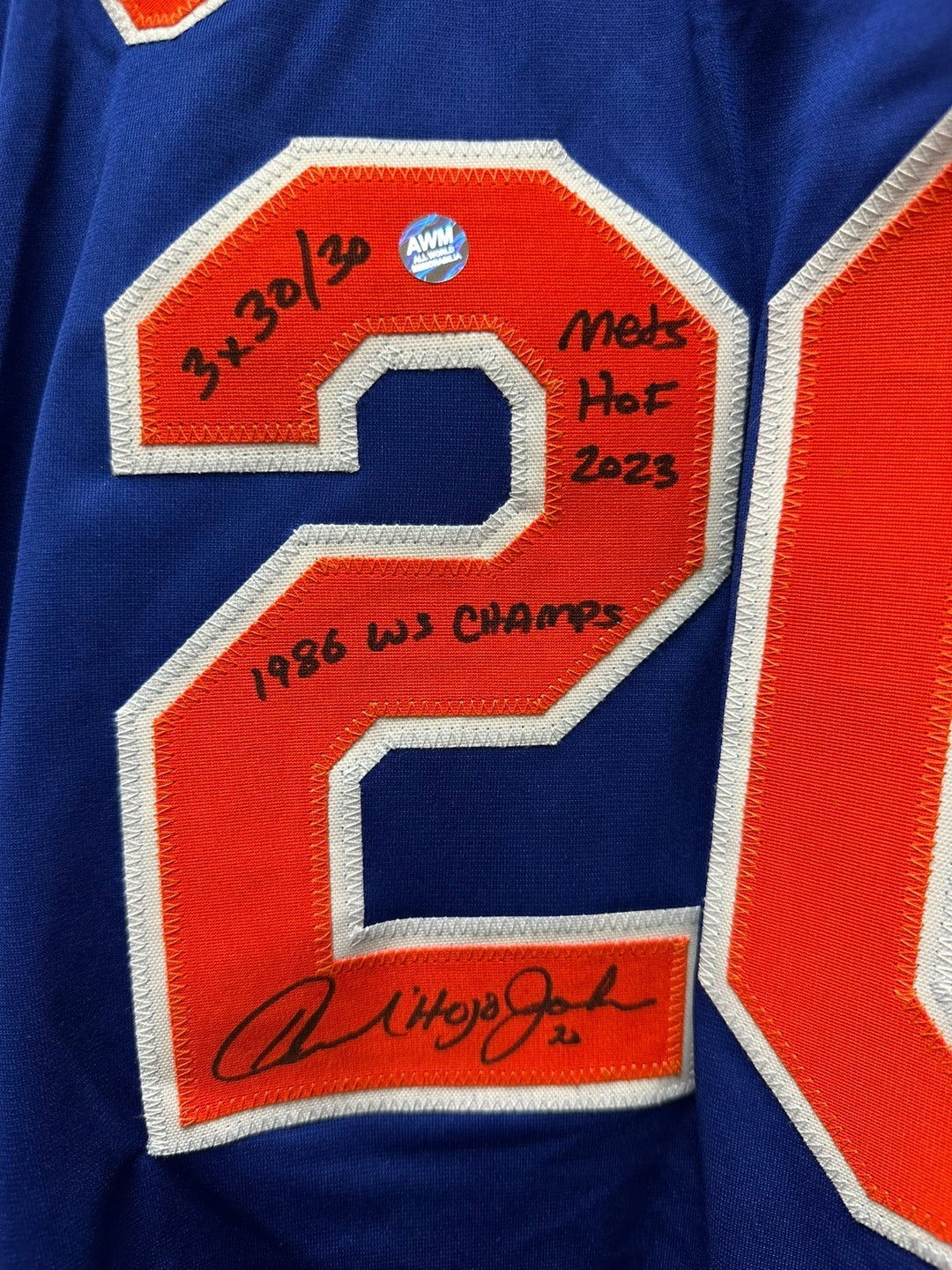 Howard Johnson Autographed New York Mets Custom Jersey W 3x 30/30 Mets HOF 2023
