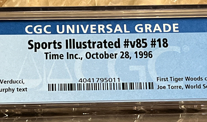 Sports illustrated 10/28/96  Tiger Woods First Cover Newsstand Addition CGC 8.0