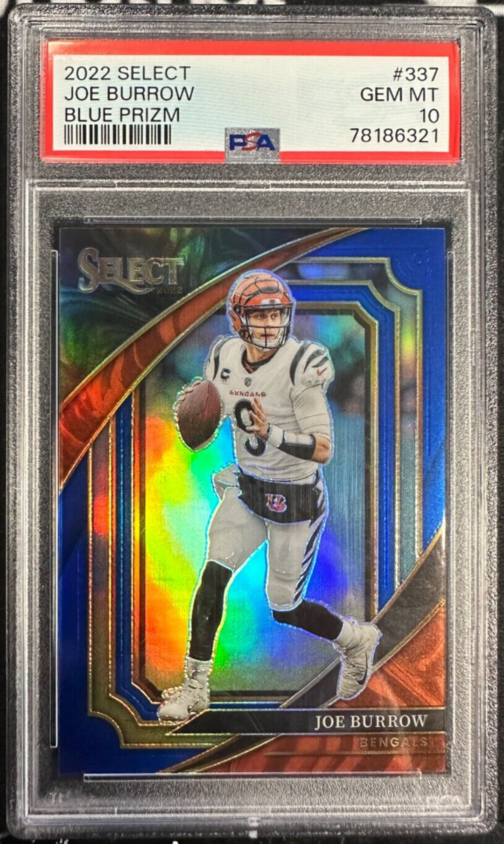 2022 Select Blue Prizm Joe Burrow Card 6/99 #337 PSA 10 Gem Mint