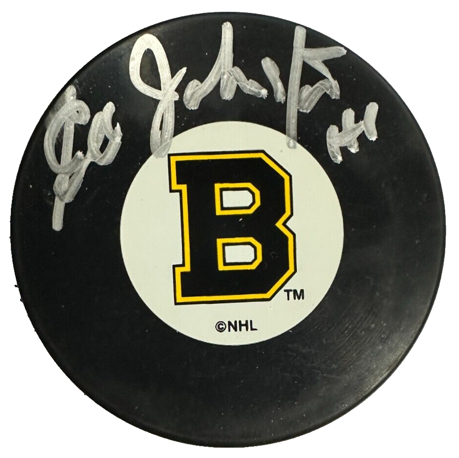 Ed Johnston Autographed Boston Bruins Hockey Puck BAS