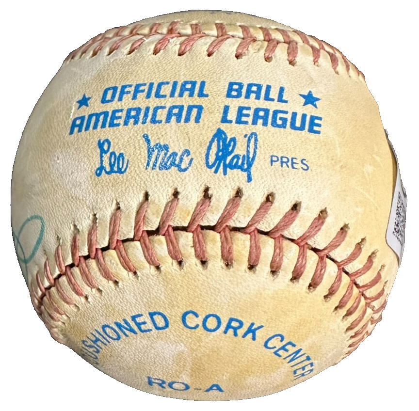 Joe DiMaggio Autographed Official American League Baseball BAS Yankees HOF