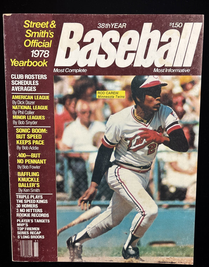 1978 Street & Smiths Baseball Yearbook Rod Carew Minnesota Twins