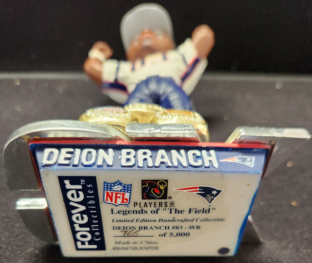 DEION BRANCH New England Patriots 8" Bobblehead 3x Super Bowl Champs  LE 766