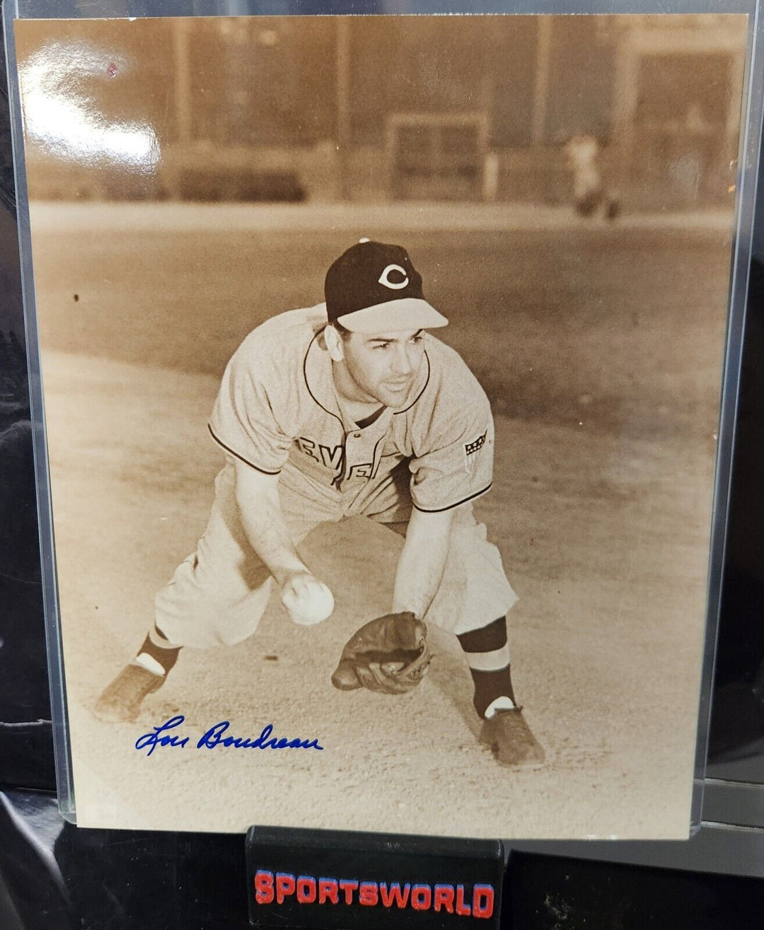 Lou Boudreau Signed 8x10 Photo Cleveland Indians HOF COA