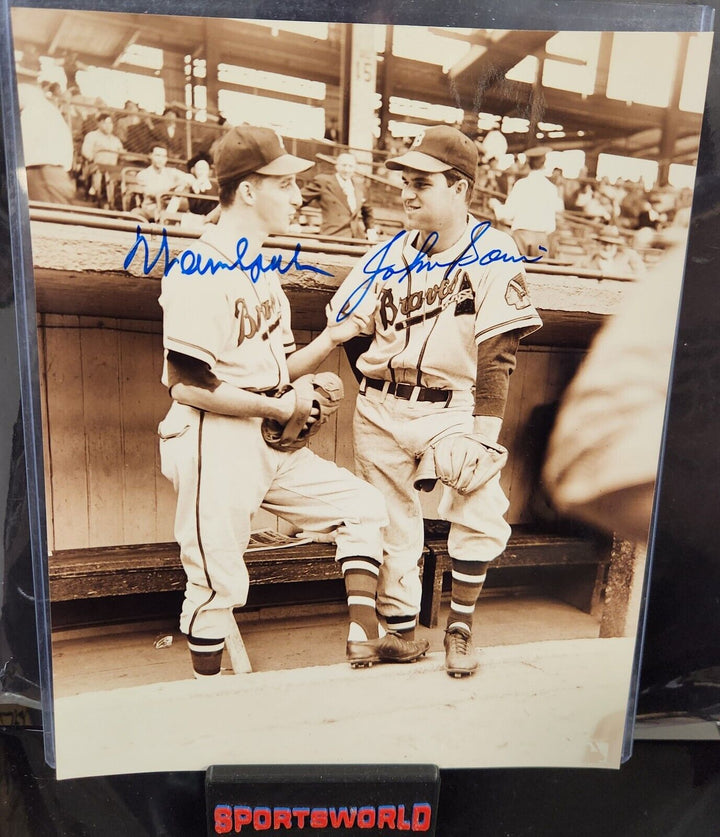 Warren Spahn & Johnny Sain Signed 8x10 Photo Boston Braves PSA COA