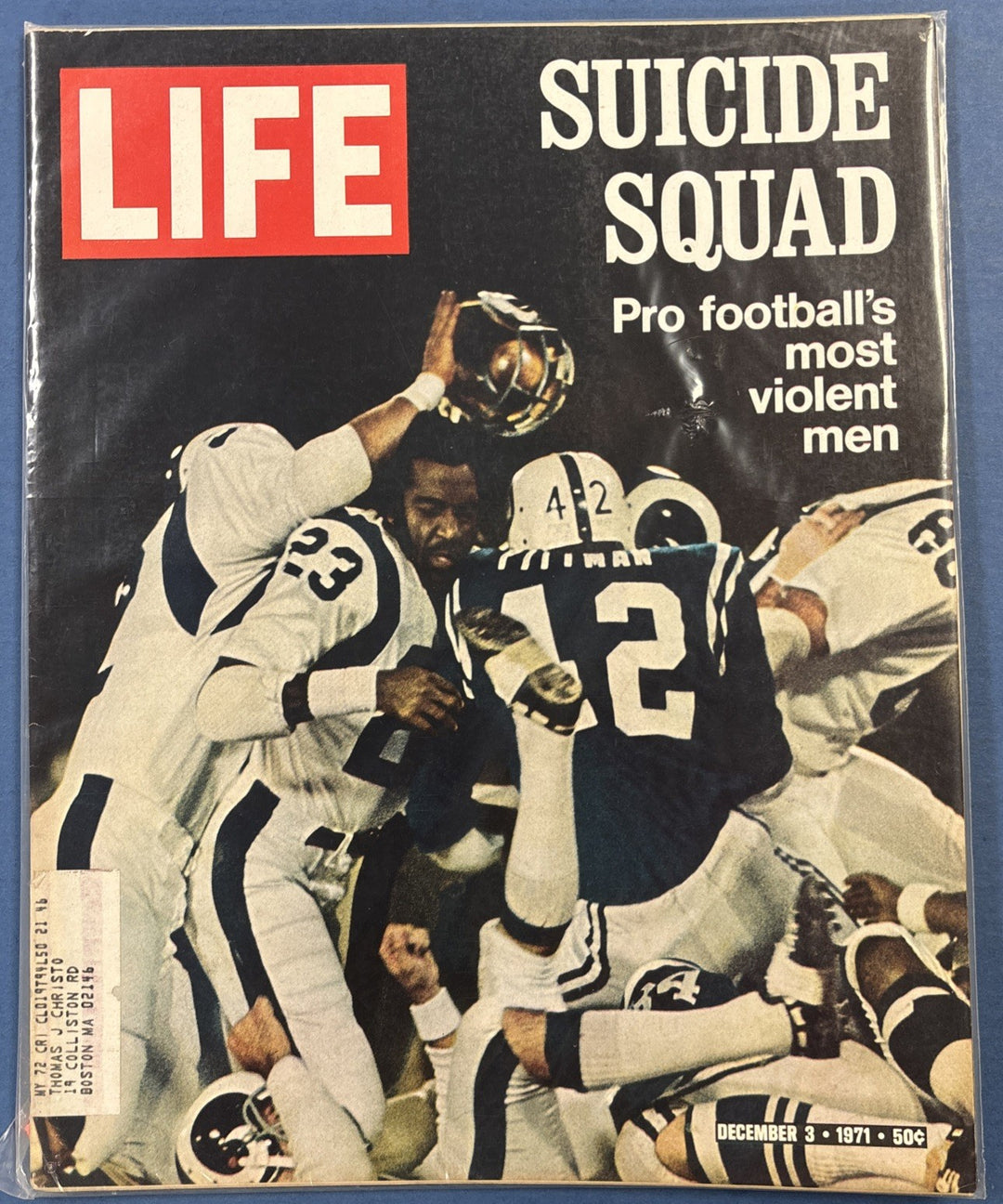 Life Magazine SUICIDE SQUAD Pro Footballs Most Violent Men December 3 1971