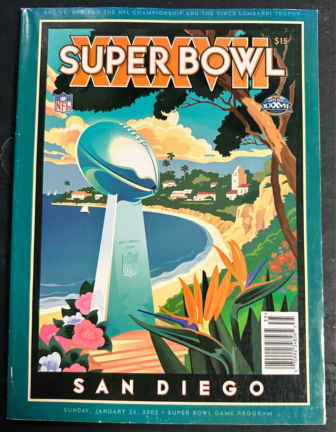 2003 Super Bowl XXXVII Football Program Tampa Bay Buccaneers Vs Oakland Raiders