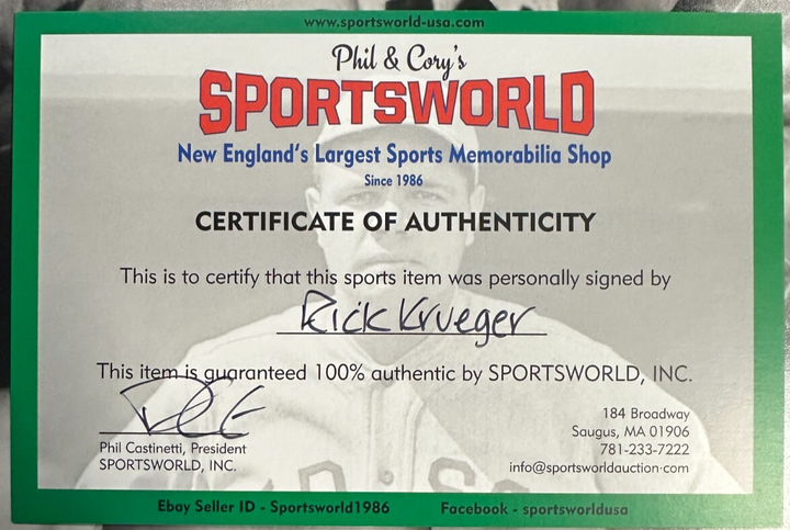Rick Krueger Autographed 8x10 Photo 1975 Boston Red Sox