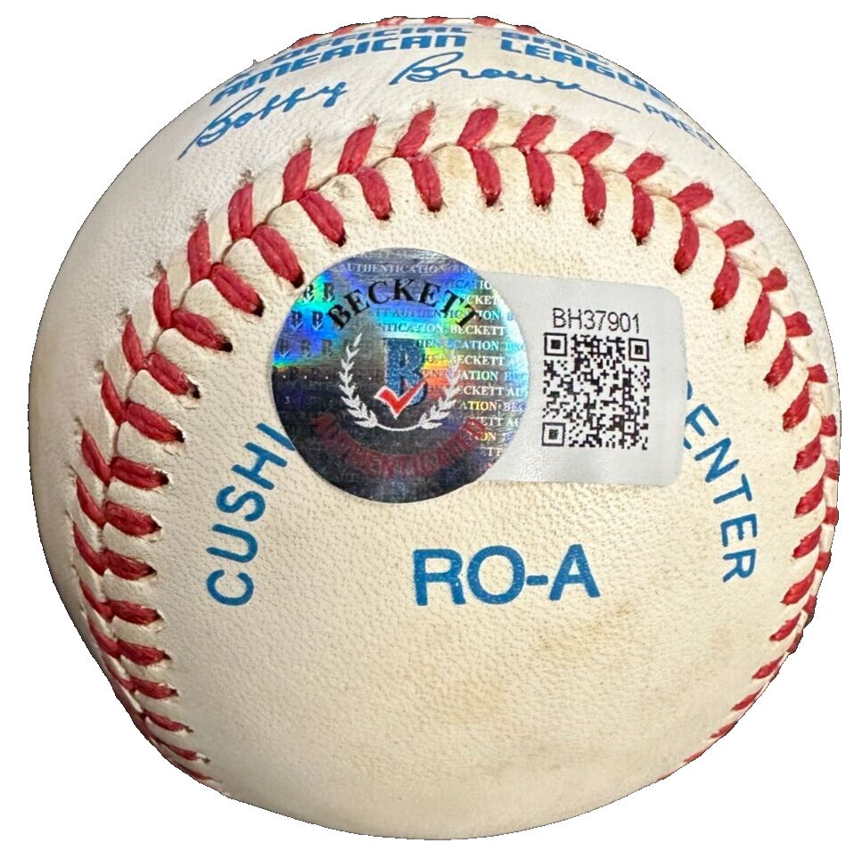 Phil Esposito Autographed Official American Baseball Bruins BAS HOF
