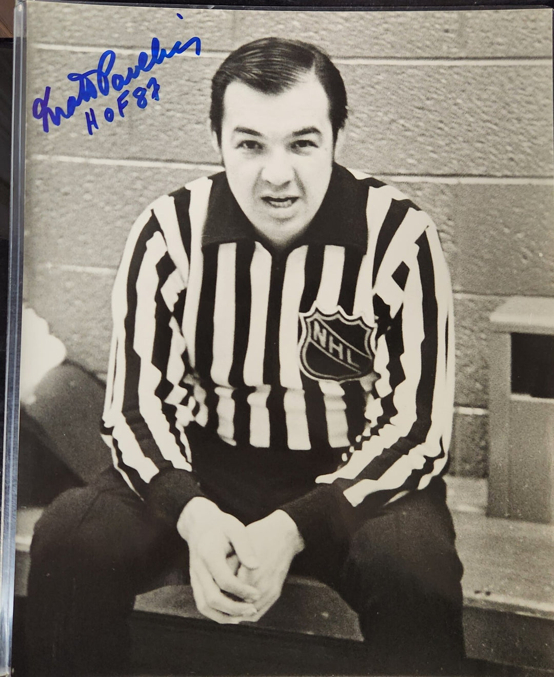Matt Pavelich Signed Inscribed 8x10 Photo NHL Referee HOF COA