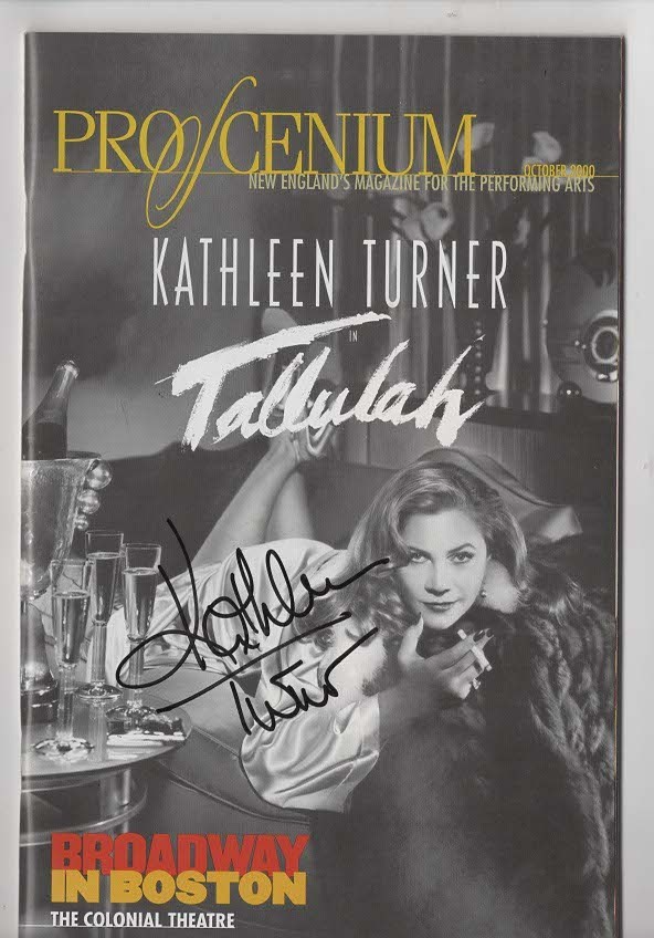 Kathleen Turner Autographed Tallulah Playbill Colonial Theatre Boston