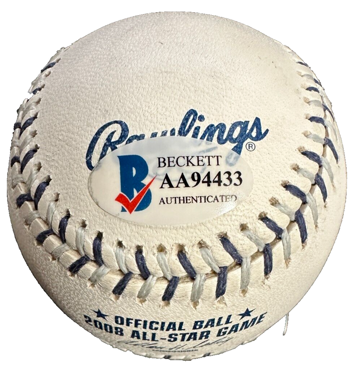 Adrian Gonzalez Autographed 2008 All-Star Game Baseball BAS Yankee Stadium