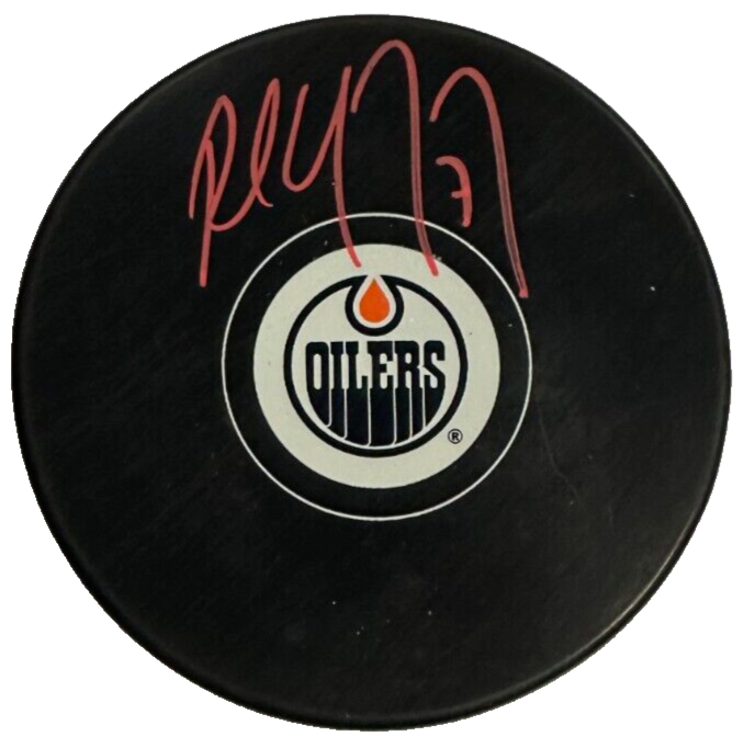 Paul Coffey Autographed Edmonton Oilers Hockey Puck HOF
