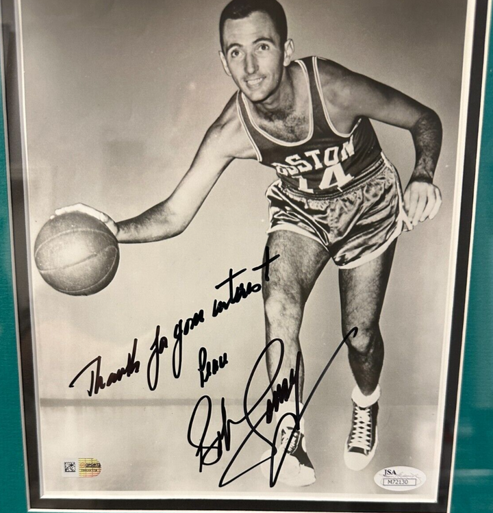 Bob Cousy Autographed 8x10 Boston Celtics Photo JSA HOF